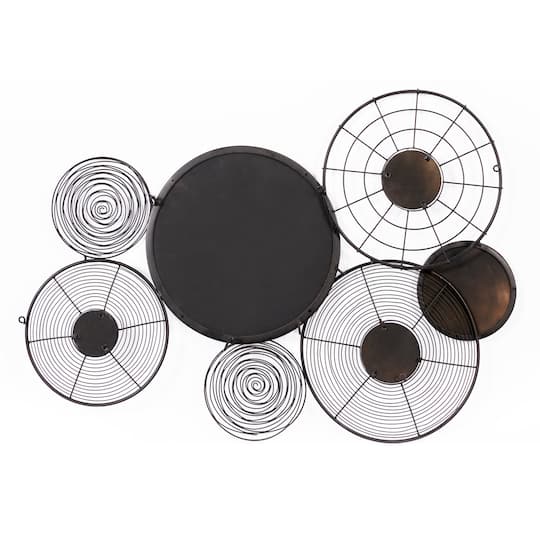 Black Iron & Wood Eclectic Wall Décor